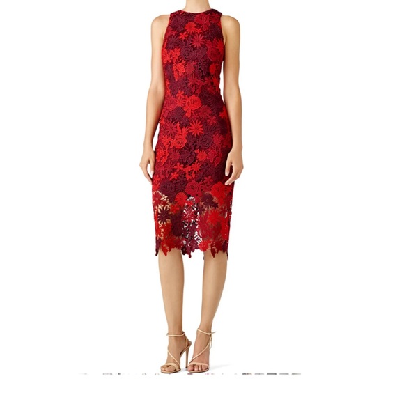 Alexia Admor Red Floral Lace Dress (A025) - Picture 1 of 7
